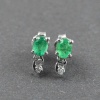 Natural Emerald, Cz 925 Sterling Silver Stud Earrings | Save 33% - Rajasthan Living 7