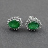 Natural Emerald, Cz 925 Sterling Silver Stud Earrings | Save 33% - Rajasthan Living 7