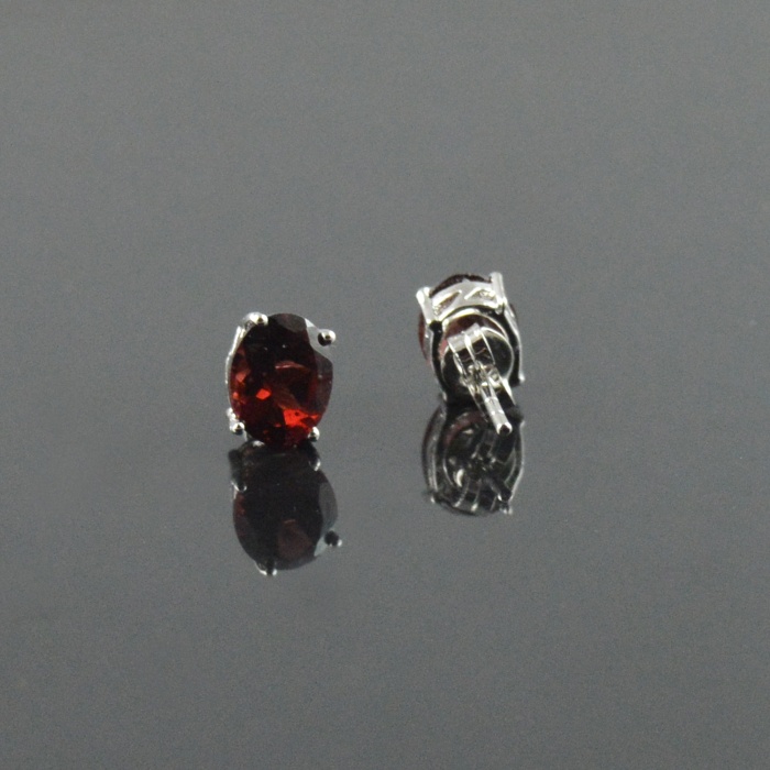 Natural Garnet 925 Sterling Silver Stud Earrings | Save 33% - Rajasthan Living 7