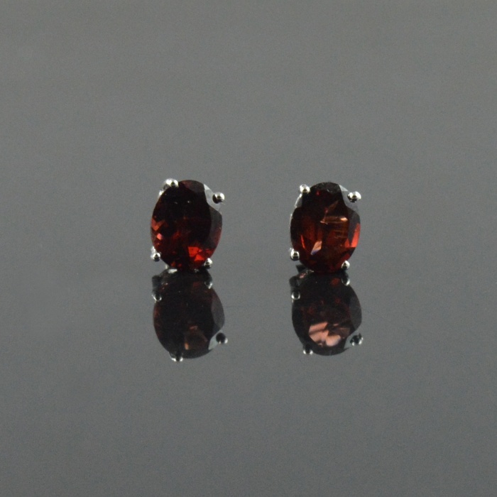 Natural Garnet 925 Sterling Silver Stud Earrings | Save 33% - Rajasthan Living 6