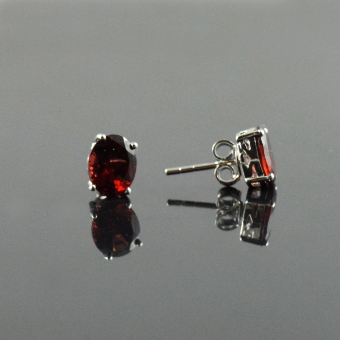 Natural Garnet 925 Sterling Silver Stud Earrings | Save 33% - Rajasthan Living 5