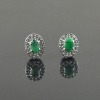 Natural Emerald, Zircon 925 Sterling Silver Stud Earrings | Save 33% - Rajasthan Living 8