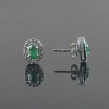 Natural Emerald, Zircon 925 Sterling Silver Stud Earrings | Save 33% - Rajasthan Living 9