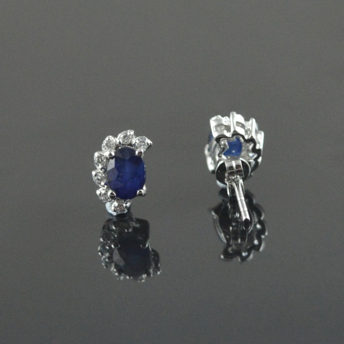 Natural Deffuse Sapphire/ Zircon 925 Sterling Silver Stud Earrings | Save 33% - Rajasthan Living 5