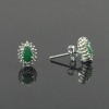 Natural Emerald, Zircon 925 Sterling Silver Stud Earrings | Save 33% - Rajasthan Living 10