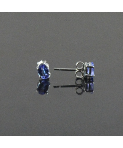 Natural Tenzanite 925 Sterling Silver Stud Earrings | Save 33% - Rajasthan Living