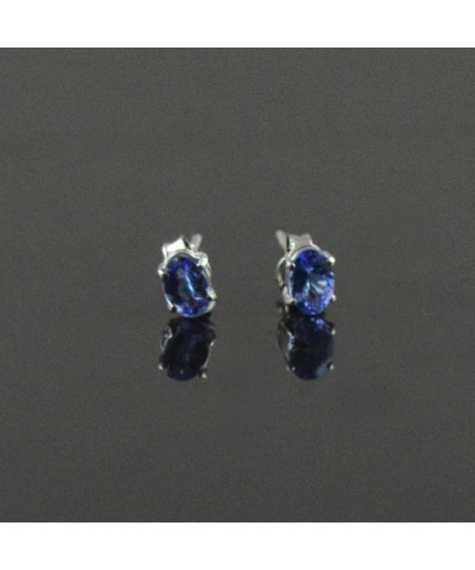 Natural Tenzanite 925 Sterling Silver Stud Earrings | Save 33% - Rajasthan Living 3