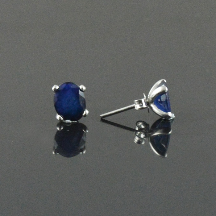 Natural Sapphire 925 Sterling Silver Stud Earrings | Save 33% - Rajasthan Living 7