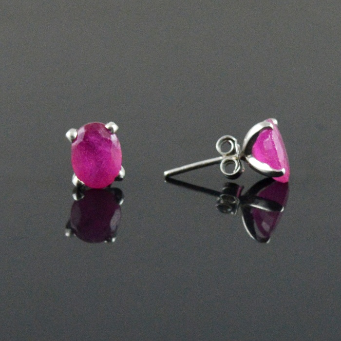 Natural Ruby 925 Sterling Silver Stud Earrings | Save 33% - Rajasthan Living 7