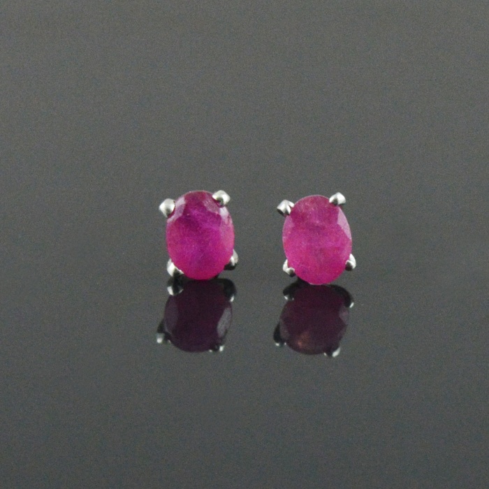 Natural Ruby 925 Sterling Silver Stud Earrings | Save 33% - Rajasthan Living 6