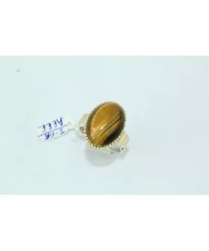 14 Kt Gold & 925 Silver Mens Ring Natural Tiger’s Eye Gemstone | Save 33% - Rajasthan Living 3