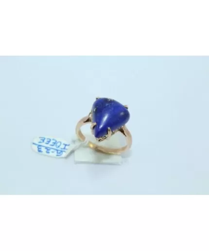 18 Kt Yellow Gold Ring, Natural Lapiz Gemstone, Women’s | Save 33% - Rajasthan Living