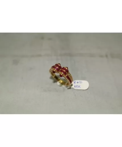 Handmade Copy of Art Deco Design 18k Yellow Gold Ring, Real Red Ruby & Diamonds | Save 33% - Rajasthan Living 5