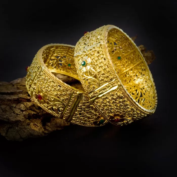Brass Gold-Plated Bangle Set – Pack of 2 | Save 33% - Rajasthan Living 6