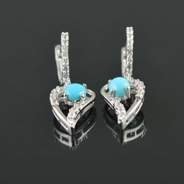 Natural Turquoise/Zircon 925 Sterling Silver Ring Set | Save 33% - Rajasthan Living 9