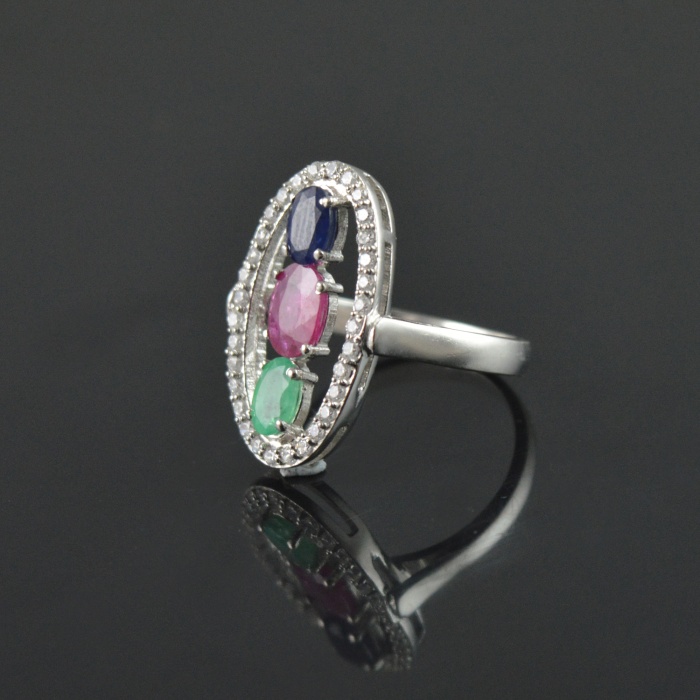 Natural Multicolor/Zircon 925 Sterling Silver Ring Set | Save 33% - Rajasthan Living 10