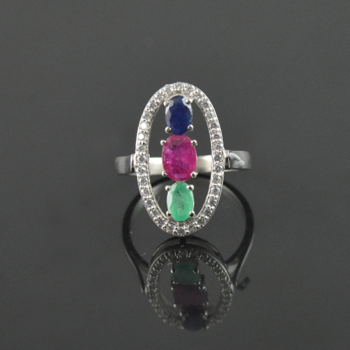 Natural Multicolor/Zircon 925 Sterling Silver Ring Set | Save 33% - Rajasthan Living 7