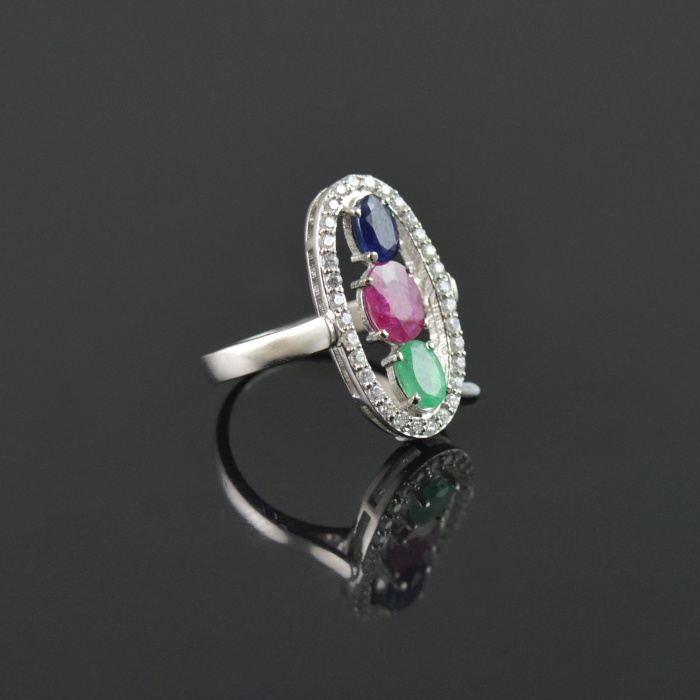 Natural Multicolor/Zircon 925 Sterling Silver Ring Set | Save 33% - Rajasthan Living 6