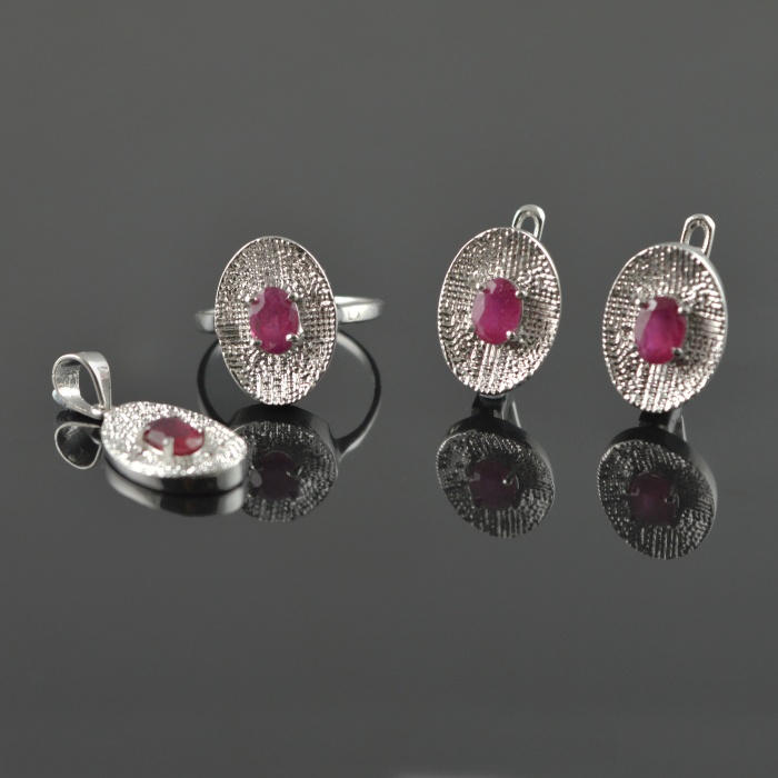 Natural Ruby 925 Sterling Silver Ring Set | Save 33% - Rajasthan Living 5