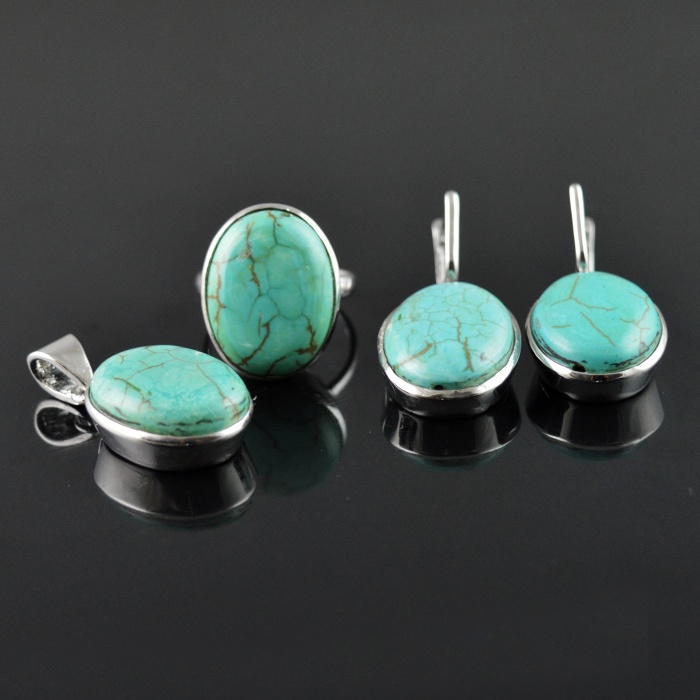 Natural Turquoise 925 Sterling Silver Ring Set | Save 33% - Rajasthan Living 5