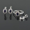 Natural Deffuse Sapphire/Zircon 925 Sterling Silver Ring Set | Save 33% - Rajasthan Living 10