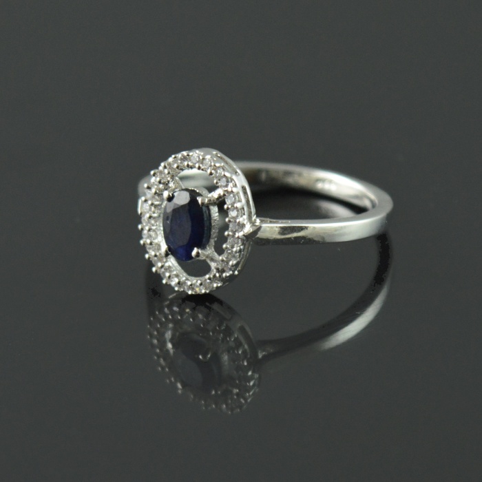 Natural Sapphire/Zircon 925 Sterling Silver Ring Set | Save 33% - Rajasthan Living 8