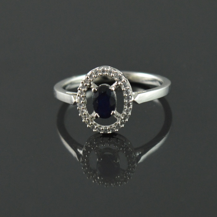 Natural Sapphire/Zircon 925 Sterling Silver Ring Set | Save 33% - Rajasthan Living 7