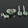 Natural Emerald, Zircon 925 Sterling Silver Ring Set | Save 33% - Rajasthan Living 11