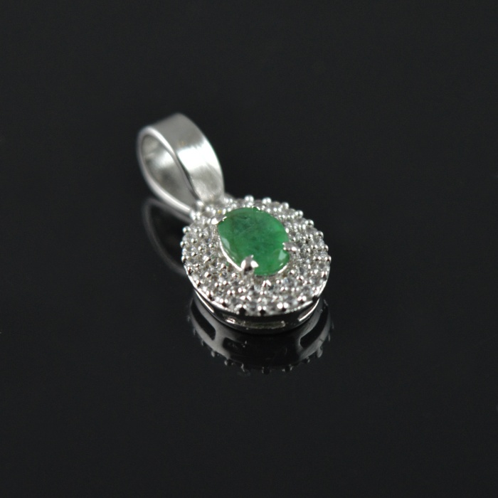 Natural Emerald, Zircon 925 Sterling Silver Ring Set | Save 33% - Rajasthan Living 10