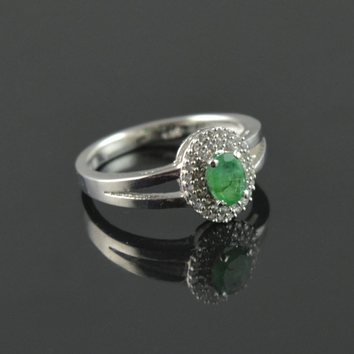 Natural Emerald, Zircon 925 Sterling Silver Ring Set | Save 33% - Rajasthan Living 8