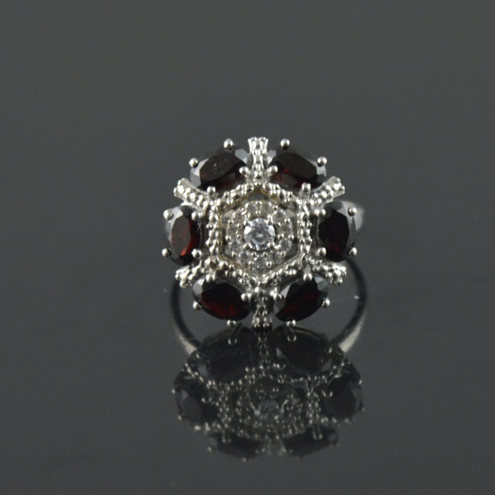 Natural Garnet/Zircon 925 Sterling Silver Ring Set | Save 33% - Rajasthan Living 8