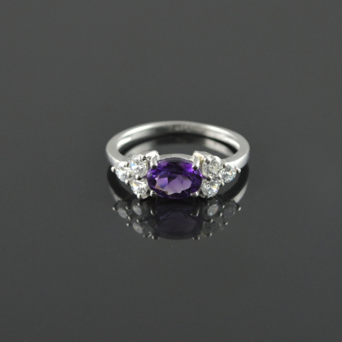 Natural Amethyst/Zircon 925 Sterling Silver Ring Set | Save 33% - Rajasthan Living 8