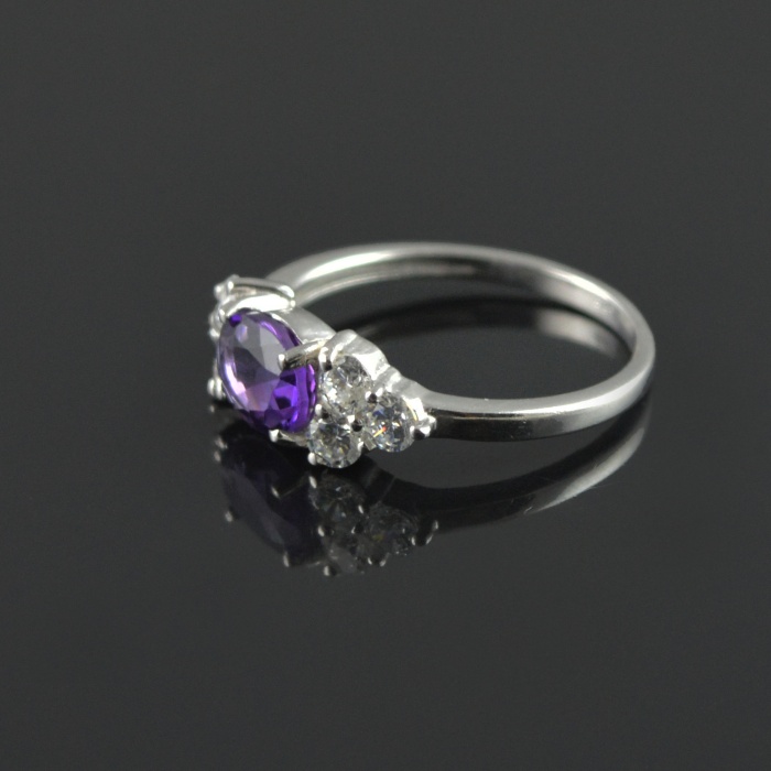 Natural Amethyst/Zircon 925 Sterling Silver Ring Set | Save 33% - Rajasthan Living 6