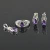 Natural Amethyst, Zircon 925 Sterling Silver Ring Set | Save 33% - Rajasthan Living 12