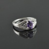 Natural Amethyst, Zircon 925 Sterling Silver Ring Set | Save 33% - Rajasthan Living 14