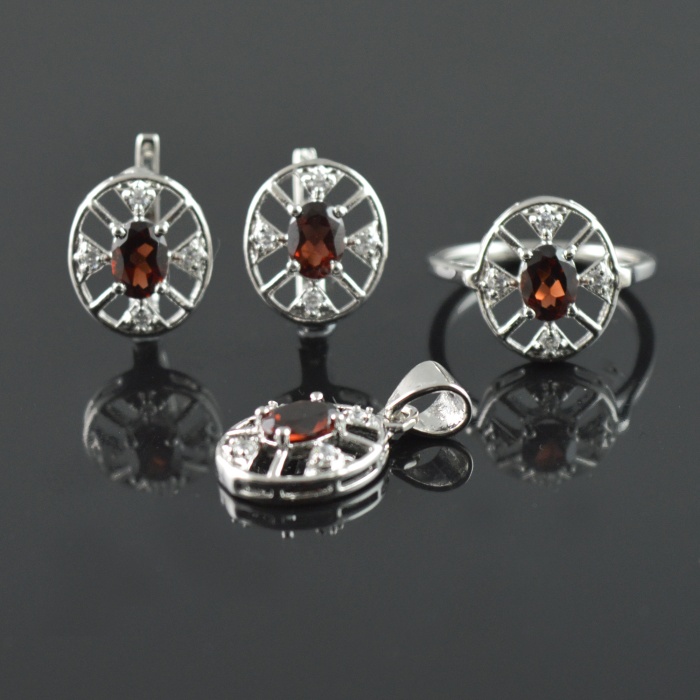 Natural Garnet/Zircon 925 Sterling Silver Ring Set | Save 33% - Rajasthan Living 5