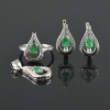 Natural Emerald, Zircon 925 Sterling Silver Ring Set | Save 33% - Rajasthan Living 13