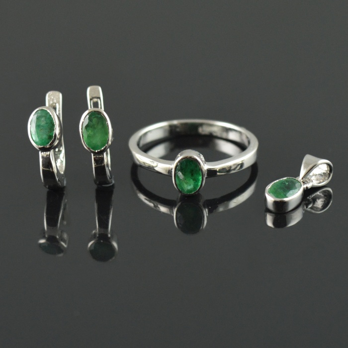 Natural Emerald 925 Sterling Silver Ring Set | Save 33% - Rajasthan Living 5