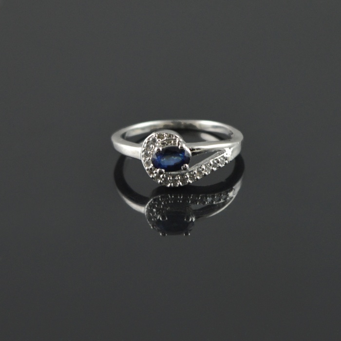 Natural Deffuse Sapphire/Zircon 925 Sterling Silver Ring Set | Save 33% - Rajasthan Living 6