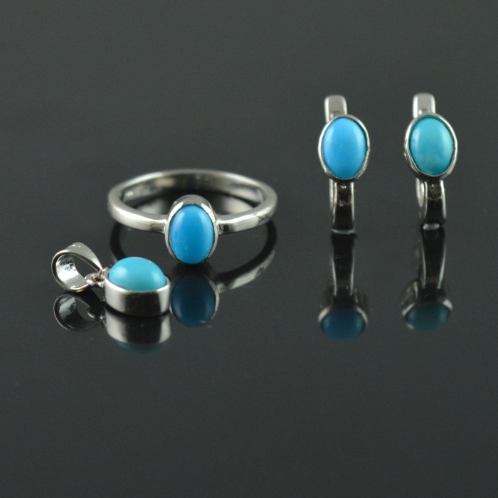 Natural Turquoise 925 Sterling Silver Ring Set | Save 33% - Rajasthan Living 5