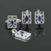 Natural Amethyst/Zircon 925 Sterling Silver Ring Set | Save 33% - Rajasthan Living 12