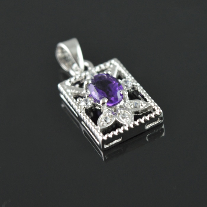 Natural Amethyst/Zircon 925 Sterling Silver Ring Set | Save 33% - Rajasthan Living 11