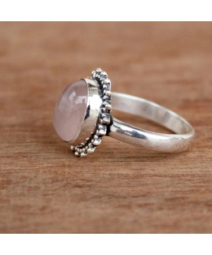 Natural Rose Quartz Ring, Sterling Silver 925 | Save 33% - Rajasthan Living 3