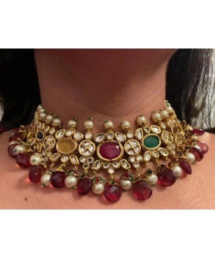 Navratan Kundan Choker/Sabyasachi Choker/ Indian Jewelry/Pakistani Jewelry/kundan Necklace/Kundan Jewelry/1gram Jewelry/Bollywood Jewelry | Save 33% - Rajasthan Living 3