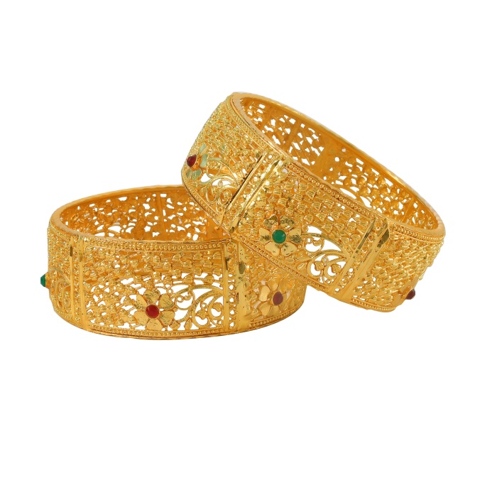 Brass Gold-Plated Bangle Set – Pack of 2 | Save 33% - Rajasthan Living 7