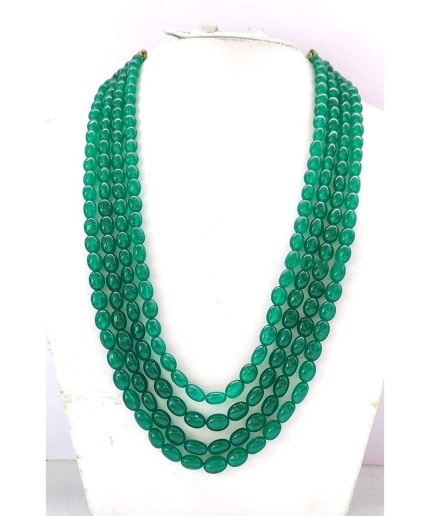 New Four Line Green Emerald Touch Long Necklace, Indian Jewellery, Emerald Jewellery, Indian Necklace, Multi Stand Necklace, New Year Sale | Save 33% - Rajasthan Living 3