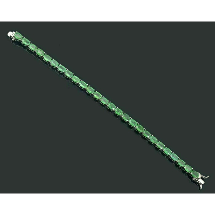 Natural Zambian Emerald Gemstone 925 Sterling Silver Tennis Bracelet | Save 33% - Rajasthan Living 7