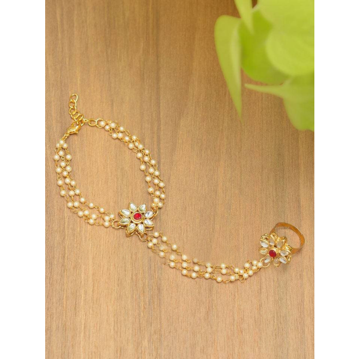 Kundan Bracelet/ Polki Haath Phool /hath Panja/ Adjustable Bracelet/ Finger Bracelet /indian Bridal Jewellery/ Hand Harness /dulhan Barclet | Save 33% - Rajasthan Living 8