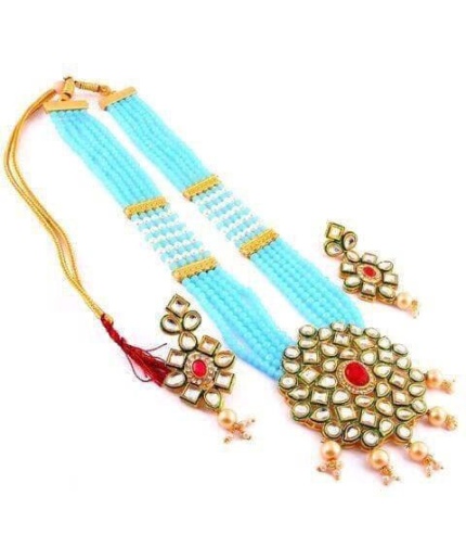 New Fashion Long Polki Necklace – Pearl Necklace – Kundan Necklace Set W/earrings – Indian Wedding Bridal Jewelry Kundan Meena | Save 33% - Rajasthan Living 3