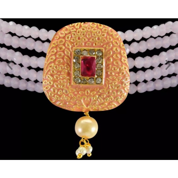 Kundan Choker, Orange Choker, Meenakari Choker, Indian Wedding Jewelry, Sabyasachi Necklace, Pakistani Jewelry, Ruby Choker and Earring | Save 33% - Rajasthan Living 7